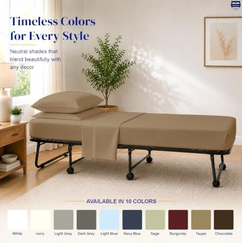 Cottingon 4 PC Cot Sheet Set 33"X75", Egyptian Cotton - Image 6