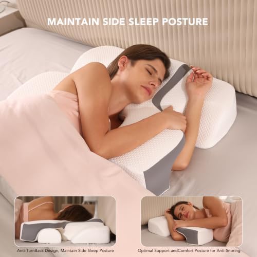 Contoured Pillow for Side Sleepers, Memory Foam Support - Image 5