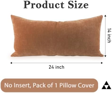 JoraLion Chenille Lumbar Pillow Covers 14x24 inch Dark Orange - Image 4