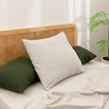 BESTOUCH Washed Cotton Pillowcases Linen Feel Linen Grey Euro by BESTOUCH