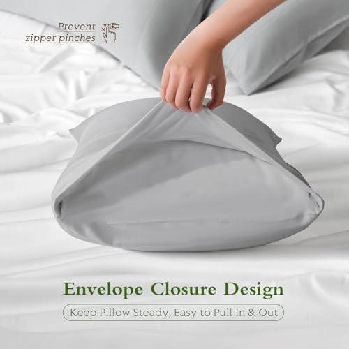 Cooling Pillowcases King Size Set of 2, Viscose Derived from Bamboo - Image 6