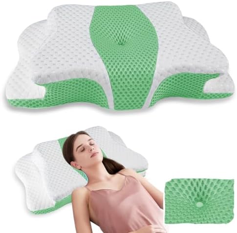 Pain Relief Cervical Pillow for Neck Support, Adjustable Ergonomic Pillow by QIUBABYO