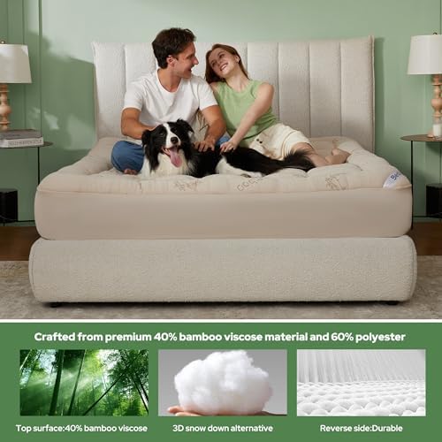 BEDLORE Full Size Mattress Topper, Pillow Top Mattress Pad - Image 3