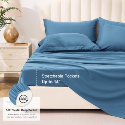 Love's cabin Plaid Twin XL Comforter Set, Misty Blue - Image 4