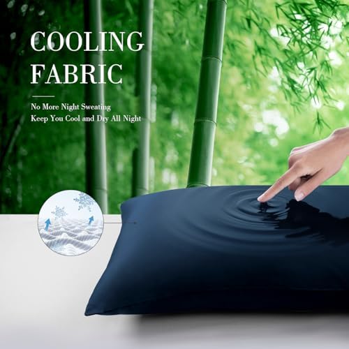 WishSmile Cooling Queen Pillowcases Set of 2 Breathable Cool Silky Soft Rayon - Image 4