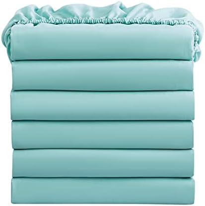 FreshCulture Queen Fitted Sheets, Bulk Pack of 6, Deep Pocket, Soft Microfiber by FreshCulture