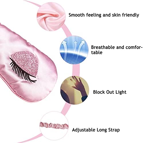 Sleep Mask, Silk Eye Mask Satin Blindfold Travel Eye Cover Eyeshade - Image 3