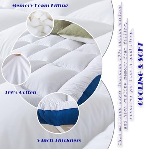 WhatsBedding 4 Inch Memory Foam Full Size Mattress Topper - Image 4