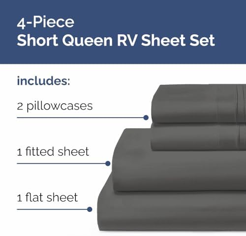 Short Queen Size 4 Piece Bed Sheet Set - Image 2