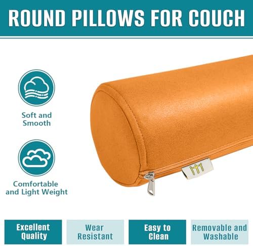 2 Pack Neck Roll Pillow, High-Density Foam Cylinder Bolster Pillow - Image 4
