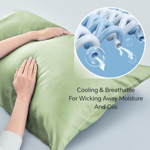 BEDELITE Pillow Cases Standard Size 2Pcs, Rayon from Bamboo, Sage Green - Image 3