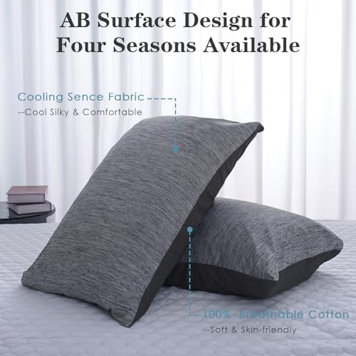 CHOSHOME Cooling Pillow Cases Zipper Pillow Covers Q-Max > 0.45 Zippered - Image 2