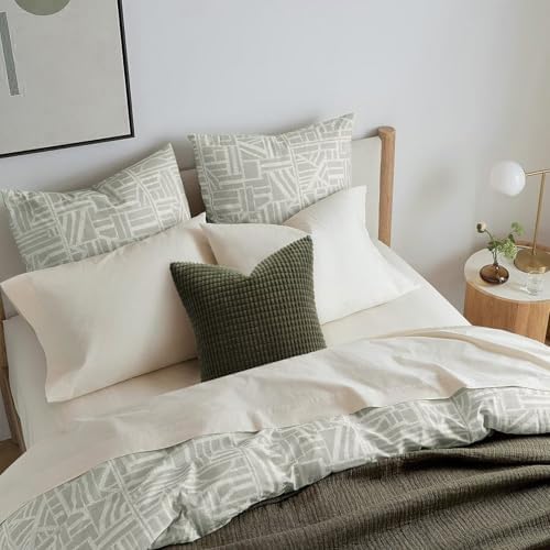Topfinel OliveGreen Decorative Throw Pillow Covers 16x16 Inch Cute Boho Stripe - Image 5