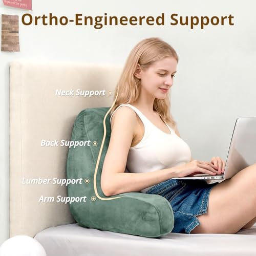 Sasttie Reading Pillow for Bed, Back Pillow for Sitting Up - Image 2