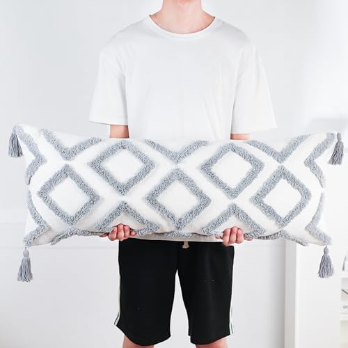 PANOD Decorative Long Lumbar Pillow Cover 12x40 Boho, Super Soft Chenille Extra - Image 4