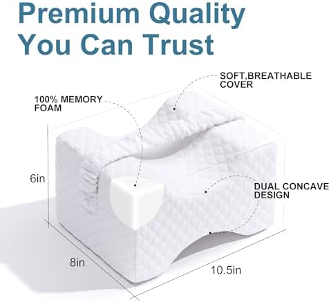 UJPFEO Knee Pillow for Side Sleepers, Memory Foam Leg Support Pillow for - Image 3