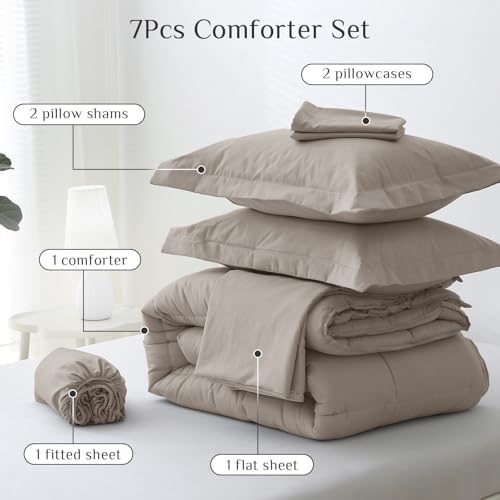 JOLLYVOGUE King Comforter Set, Ultra-Soft Bed in a Bag King Size 7 Pieces - Image 5