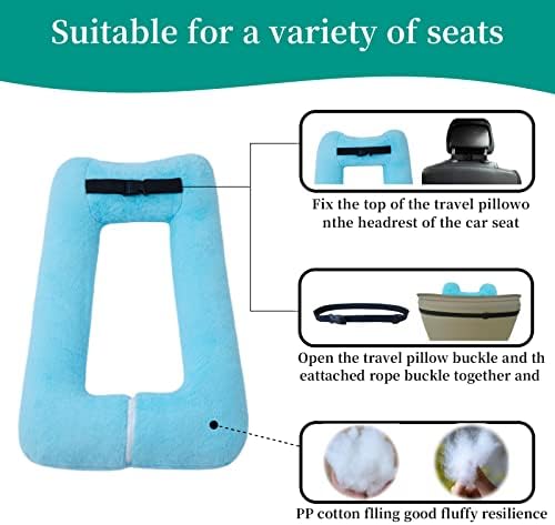 FHSGGP Travel Pillow Car Pillow Kid Car Sleeping Blue - Image 5