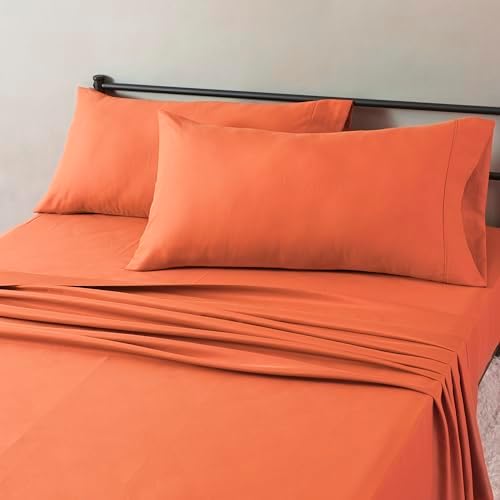 Amazon Basics Lightweight Super Soft Easy Care Microfiber 4-Piece Bed Sheet Set by AmazonBasics