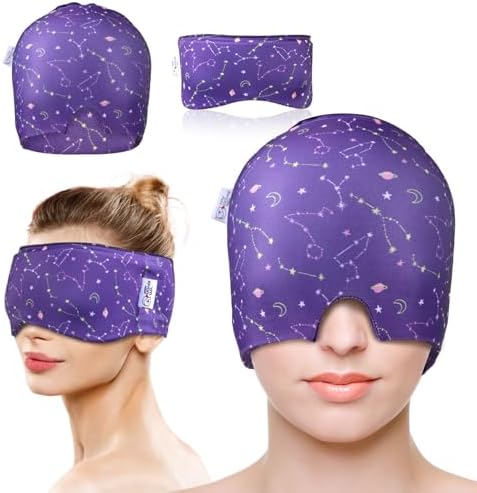 my novel things Migraine Relief Cap, Ice Headache Relief Mask Cold Cap Set by mynovelthings