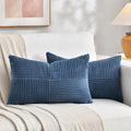 Fancy Homi 2 Packs Dusty Blue Lumbar Decorative Throw Pillow Covers 12x20 Inch by Fancy+Homi