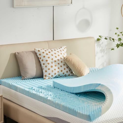 SINWEEK 3 Inch Mattress Topper 5-Zone Memory Foam Mattress Topper Pressure by SINWEEK