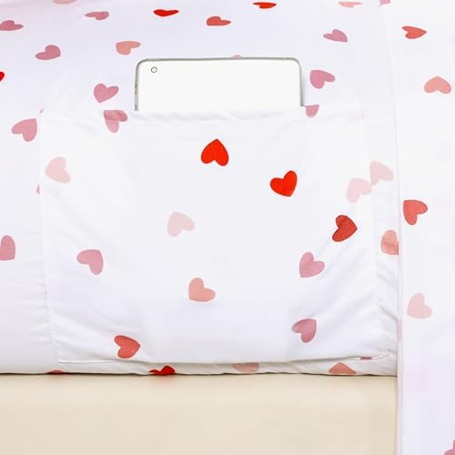 Elegant Comfort 6-Piece Sheet Set Deep Pocket Hearts, Twin XL - Image 3