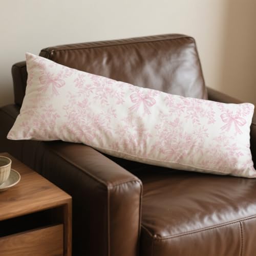 Chinoiserie Pink and White Floral 20x54 Body Pillow Cover, Chinoiserie Decor - Image 7