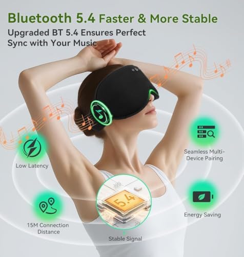 LC-dolida Bamboo Cotton Weighted Bluetooth Sleep Masks, 3D Weighted Sleep Masks - Image 5