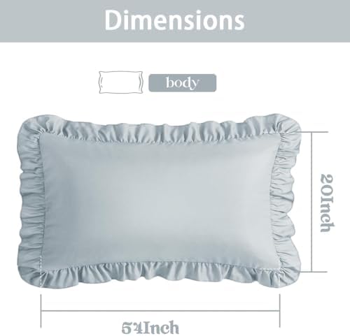 Ruffle Body Pillow Pillowcase, Light Blue - Image 2