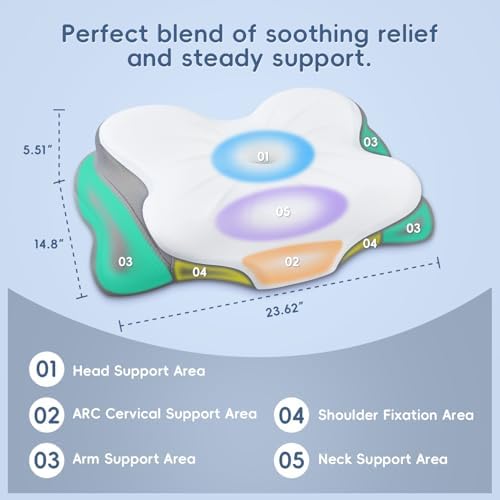 Memory Foam Pillow, 2 Heights Cervical Neck Pillow - Image 2