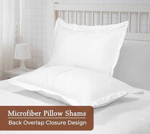 Royale Linens Microfiber Euro Size Pillow Shams Set of 2 - Image 2