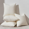 Topfinel 4 Packs Cream White Decorative Throw Pillow Covers 20x20 Inch by Topfinel