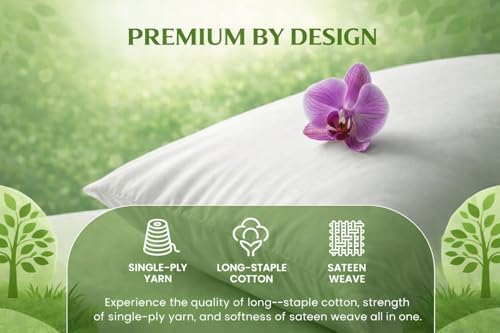 Cotton Delight 100% Organic Cotton Standard Pillowcases Set of 2 – 610 Thread - Image 7
