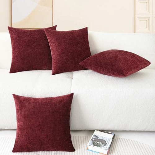 CaliTime Decorative Couch Throw Pillow Covers 18 X 18 Inches Burgundy - Image 6
