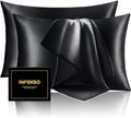 INFIIXSO Silk Pillow Cases 2 Pack, Standard Size, Hidden Zipper by INFIIXSO