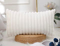 PANOD Faux Fur Decorative Long Lumbar Throw Pillow Covers 14 x 20, Boho Long by PANOD