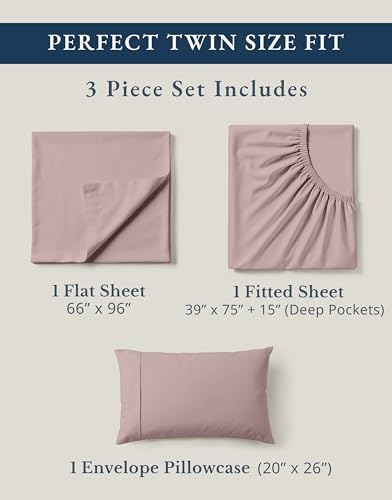LANE LINEN Twin Sheet Set 100% Organic Cotton 3pc Percale Cooling - Image 4