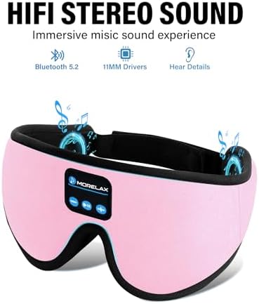 Sleep Mask with Bluetooth Headphones, 3D Sleep Mask Wireless Music Eye Mask - Image 4