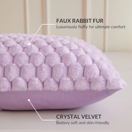 XeGe Luxury Bubble Fluffy Faux Rabbit Fur Body Pillow Cover 20x54 - Image 4
