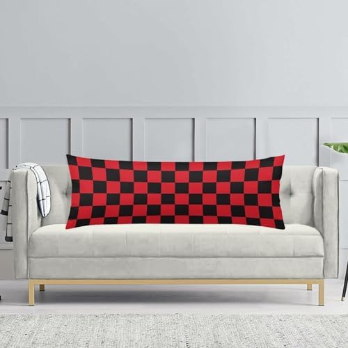 Checkerboard Decorative Body Pillow Cover, Geometric Checkered Plaid Pattern - Image 4