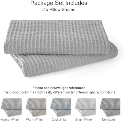 PHF 100% Cotton Waffle Weave Throw Pillow Cover, No Insert, 2 Pack Elegant Home - Image 6