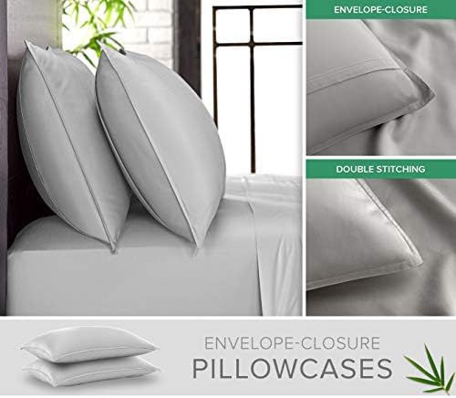 Queen Pillowcases by Pure Bamboo, Genuine 100% Organic Viscose Derived from - Image 2