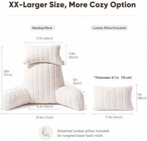 28" XXL Reading Pillow, Backrest Pillow - Image 2