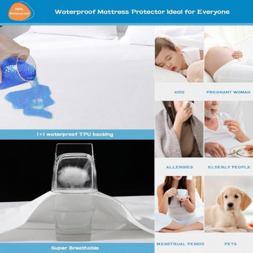 GRT 2 Pack Queen Mattress Protector Waterproof, Breathable & Noiseless Premium - Image 5