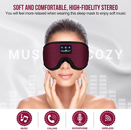MUSICOZY 3D Sleep Headphones Bluetooth 5.4 Breathable Sleep Eye Mask - Image 2