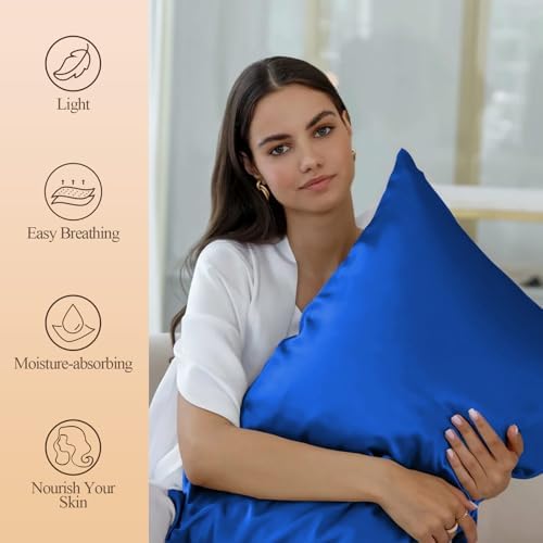 Silk Like Satin Body Pillowcase, Royal Blue, 1 Pack, 20x54 Inches - Image 2