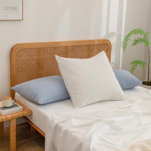 BESTOUCH Washed Cotton Pillowcases Linen Feel Cornflower Blue 14 X 48 inch - Image 4