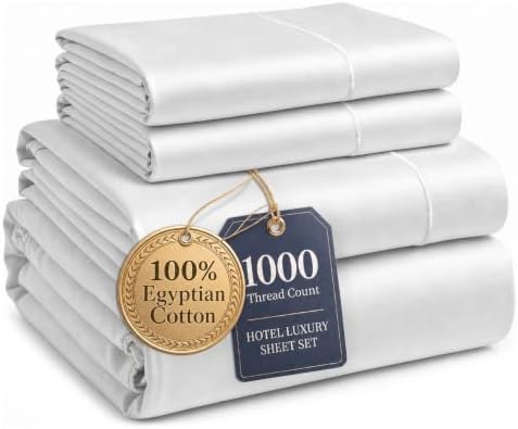 LANE LINEN 100% Egyptian Cotton Sheets Queen Size Sateen Weave by LaneLinen