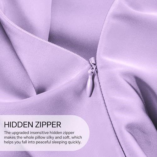 INFIIXSO Silk Pillow Cases 2 Pack, Standard Size, Hidden Zipper - Image 5